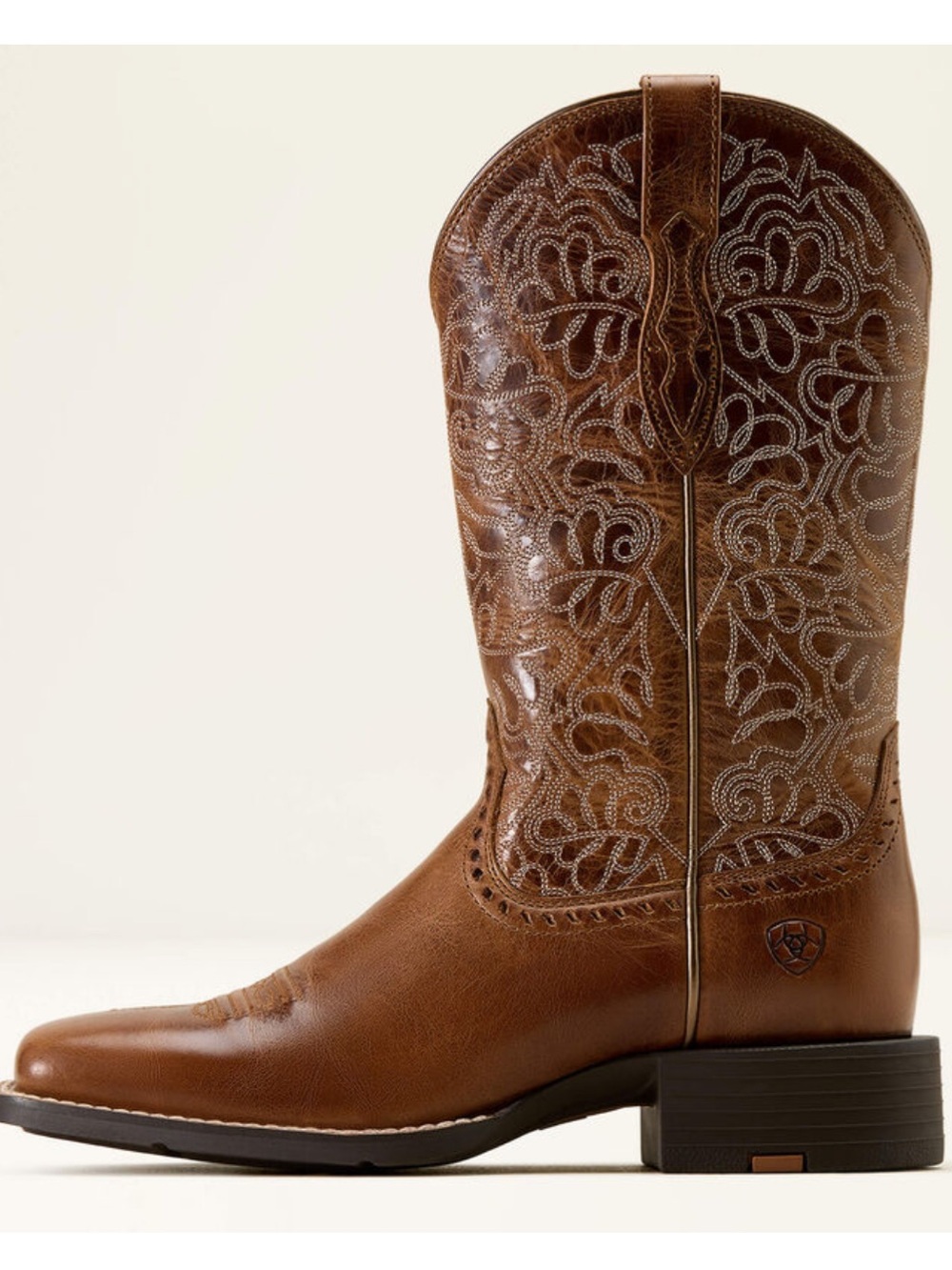 Ariat Round Up Remuda Wide Square Toe Western Boot brown size 7B ( flawed )